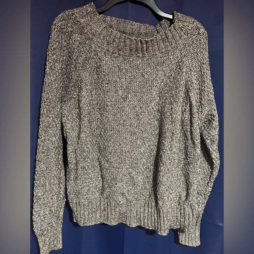 Chaps Black & White Cowl Neck Sweater